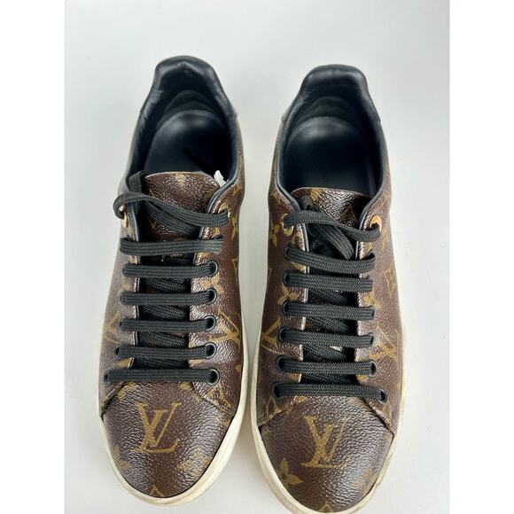 Louis Vuitton Monogram Canvas Patent Leather Front Row Sneakers - Size 37 - Picture 6 of 8